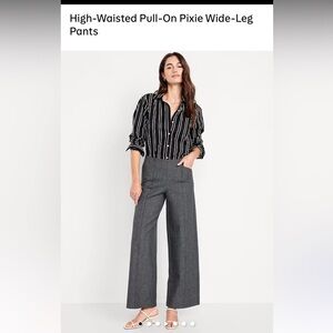 BUNDLE of 3 EUC Old Navy high-rise pixie wide leg pull on pants - Size medium
